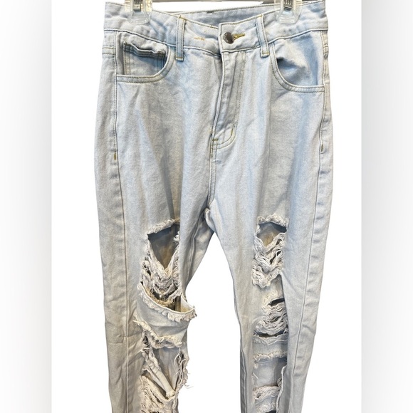 Shein XS Womens / Kids Blue jeans Distressed Holy - Picture 2 of 16